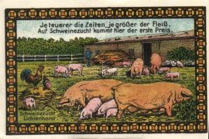 Német Birodalom /Weimari Köztársaság/ Lichtenhorst D.N. hadifogolytábor 25Pf(3x) + 50Pf(2x) + 75Pf(2...