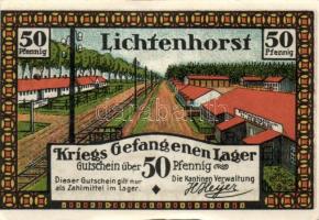Német Birodalom /Weimari Köztársaság/ Lichtenhorst D.N. hadifogolytábor 25Pf(3x) + 50Pf(2x) + 75Pf(2...