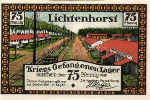 Német Birodalom /Weimari Köztársaság/ Lichtenhorst D.N. hadifogolytábor 25Pf(3x) + 50Pf(2x) + 75Pf(2...