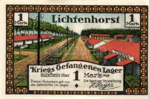 Német Birodalom /Weimari Köztársaság/ Lichtenhorst D.N. hadifogolytábor 25Pf(3x) + 50Pf(2x) + 75Pf(2...