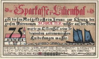 Német Birodalom /Weimari Köztársaság/ Lilienthal 1921. 25Pf + 50Pf + 75Pf + 3klf db, teljes sor T:I