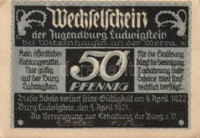 Német Birodalom /Weimari Köztársaság/ Ludwigstein 1921. 25Pf + 50Pf(2x) + 1M(2x) + 2M összesen 6klf ...