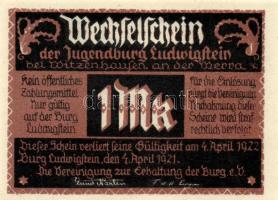 Német Birodalom /Weimari Köztársaság/ Ludwigstein 1921. 25Pf + 50Pf(2x) + 1M(2x) + 2M összesen 6klf ...
