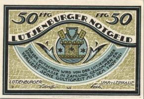 Német Birodalom /Weimari Köztársaság/ Lütjenburg 1921. 50Pf(4x) 4klf db, teljes sor T:I