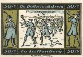 Német Birodalom /Weimari Köztársaság/ Lütjenburg 1921. 50Pf(4x) 4klf db, teljes sor T:I