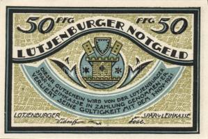 Német Birodalom /Weimari Köztársaság/ Lütjenburg 1921. 50Pf(4x) 4klf db, teljes sor T:I