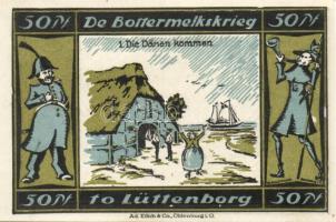 Német Birodalom /Weimari Köztársaság/ Lütjenburg 1921. 50Pf(4x) 4klf db, teljes sor T:I