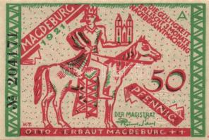 Német Birodalom /Weimari Köztársaság/ Magdeburg 1921. 50Pf(4x) 4klf db, teljes sor T:I