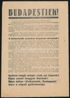 1944 "Budapestiek!" bolsevisták elleni röplap