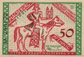 Német Birodalom /Weimari Köztársaság/ Magdeburg 1921. 50Pf(4x) 4klf db, teljes sor T:I