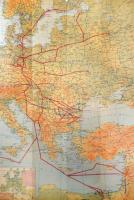 cca 1960-1970 Interflug Europe-Africa-Middle East, NDK-s légitársaság ismertető prospektusa, kihajth...