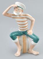 Drasche Popey, kézzel festett porcelán, pipája hiányzik, jelzett, m: 16 cm