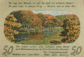 Német Birodalom /Weimari Köztársaság/ Malente-Gremsmühlen 1921. 50Pf(4x) 4klf db, teljes sor T:I
