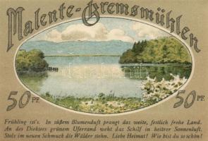 Német Birodalom /Weimari Köztársaság/ Malente-Gremsmühlen 1921. 50Pf(4x) 4klf db, teljes sor T:I