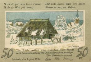 Német Birodalom /Weimari Köztársaság/ Malente-Gremsmühlen 1921. 50Pf(4x) 4klf db, teljes sor T:I