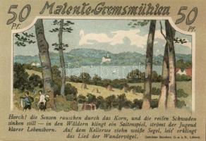 Német Birodalom /Weimari Köztársaság/ Malente-Gremsmühlen 1921. 50Pf(4x) 4klf db, teljes sor T:I