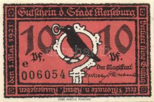 Német Birodalom /Weimari Köztársaság/ Merseburg 1921. 5Pf + 10Pf + 20Pf + 25Pf + 50Pf(6x) összesen 1...