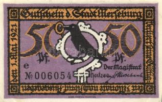 Német Birodalom /Weimari Köztársaság/ Merseburg 1921. 5Pf + 10Pf + 20Pf + 25Pf + 50Pf(6x) összesen 1...