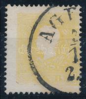 1858 2kr II. type yellow with shifted perforation "AGR(AM)" Certificate: Strakosch, 1858 2kr II. tipusú sárga, hibátlan bélyeg erős elfogazással "AGR(AM)" Certificate: Strakosch