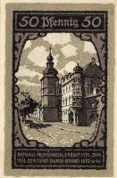 Német Birodalom /Weimari Köztársaság/ Mücheln 1921. 25Pf + 50Pf(3x) + 75Pf összesen 5klf db, teljes ...