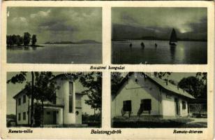 1952 Balatongyörök, Balatoni hangulat, Remete villa és étterem (kis szakadás / small tear)