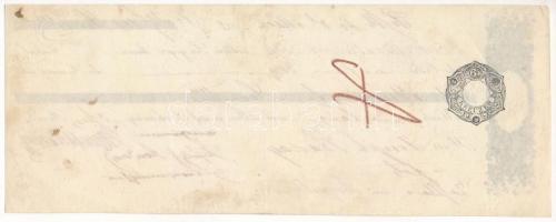 Pest (Budapest) 1852. Kitöltött váltó 100Ft-ról (?), hátoldalon 6kr illeték bélyegzéssel T:II