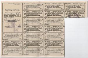 A "Felsőmagyarországi Építkezési Részvénytársulat Kassán" 3db-os részvény szelvény-utalván...