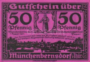 Német Birodalom /Weimari Köztársaság/ Münchenbernsdorf 1921. 50Pf(4x) 4klf db, teljes sor T:I