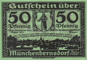 Német Birodalom /Weimari Köztársaság/ Münchenbernsdorf 1921. 50Pf(4x) 4klf db, teljes sor T:I