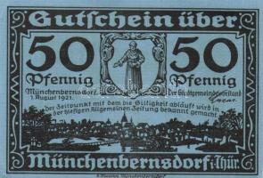 Német Birodalom /Weimari Köztársaság/ Münchenbernsdorf 1921. 50Pf(4x) 4klf db, teljes sor T:I