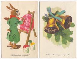 11 db MODERN magyar grafikai képeslap az 1960-70-as évekből / 11 MODERN Hungarian graphic motive postcards from the 60's and 70's