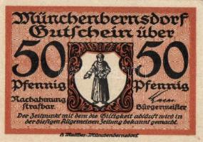 Német Birodalom /Weimari Köztársaság/ Münchenbernsdorf D.N. 10Pf + 25Pf + 50Pf 3klf db, teljes sor T...