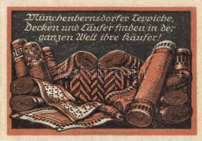 Német Birodalom /Weimari Köztársaság/ Münchenbernsdorf D.N. 10Pf + 25Pf + 50Pf 3klf db, teljes sor T...