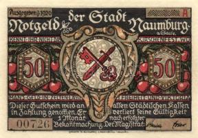 Német Birodalom /Weimari Köztársaság/ Naumburg 1920. 50Pf(12x) 12klf db, teljes sor T:I