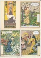 6 db MODERN szecessziós reprint művész képeslap (Klimt is) / 6 modern Art Nouveau reprint postcards