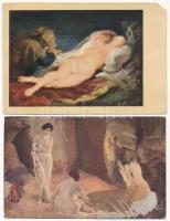 8 db RÉGI erotikus képeslap / 8 pre-1945 erotic motive postcards