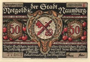 Német Birodalom /Weimari Köztársaság/ Naumburg 1920. 50Pf(12x) 12klf db, teljes sor T:I