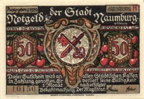 Német Birodalom /Weimari Köztársaság/ Naumburg 1920. 50Pf(12x) 12klf db, teljes sor T:I