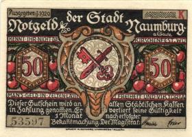 Német Birodalom /Weimari Köztársaság/ Naumburg 1920. 50Pf(12x) 12klf db, teljes sor T:I