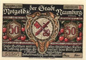 Német Birodalom /Weimari Köztársaság/ Naumburg 1920. 50Pf(12x) 12klf db, teljes sor T:I