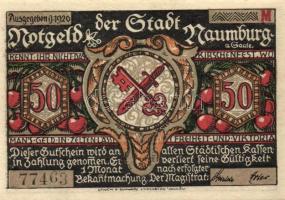 Német Birodalom /Weimari Köztársaság/ Naumburg 1920. 50Pf(12x) 12klf db, teljes sor T:I