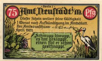 Német Birodalom /Weimari Köztársaság/ Neustadt 1922. 50Pf(2x) + 75Pf(2x) 4klf db, teljes sor T:I