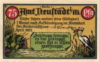 Német Birodalom /Weimari Köztársaság/ Neustadt 1922. 50Pf(2x) + 75Pf(2x) 4klf db, teljes sor T:I