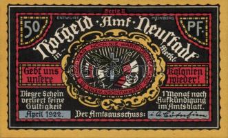 Német Birodalom /Weimari Köztársaság/ Neustadt 1922. 50Pf(2x) + 75Pf(2x) 4klf db, teljes sor T:I