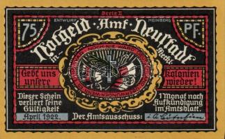 Német Birodalom /Weimari Köztársaság/ Neustadt 1922. 50Pf(2x) + 75Pf(2x) 4klf db, teljes sor T:I