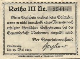 Német Birodalom /Weimari Köztársaság/ Norderney 1921. 10Pf + 25Pf + 50Pf 3klf db, teljes sor T:I-