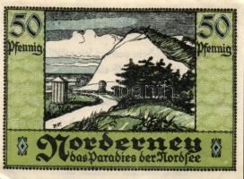 Német Birodalom /Weimari Köztársaság/ Norderney 1921. 10Pf + 25Pf + 50Pf 3klf db, teljes sor T:I-