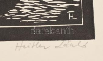 Heitler László (1937-2016): 1919-Gyász. Fametszet, papír, jelzett, lapszéli apró sérülésekkel, 32x23...