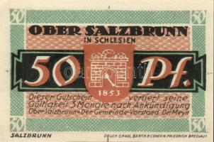 Német Birodalom /Weimari Köztársaság/ Ober-Salzbrunn 1921. 50Pf(5x) 5klf db, teljes sor T:I