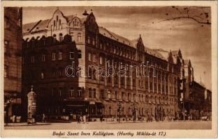 1939 Budapest XI. Budai Szent Imre Kollégium, Szent Gellért gyógyszertár, Patika, Takarékpénztár. Horthy Miklós út 17. (ma Bartók Béla út) (fl)